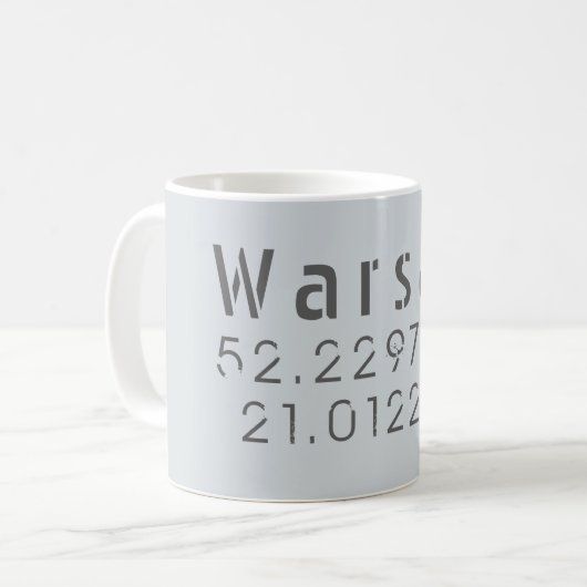Warsaw Latitude Longitude Kaffeetasse (Vorderseite Links)