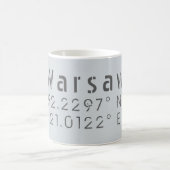 Warsaw Latitude Longitude Kaffeetasse (Mittel)
