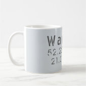 Warsaw Latitude Longitude Kaffeetasse (Links)