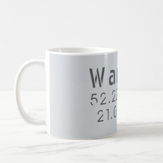 Warsaw Latitude Longitude Kaffeetasse (Links)