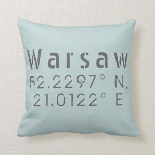 Warsaw Latitude Longitude Kissen
