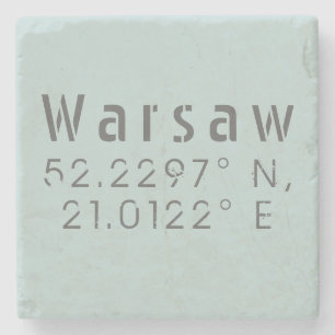 Warsaw Latitude Longitude Steinuntersetzer