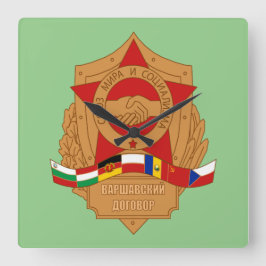 Warsaw Pact, USSR, Socialist Eastern Europe Quadratische Wanduhr