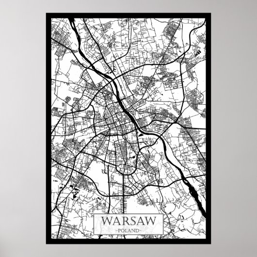 Warsaw Poland City Map Poster (Vorne)