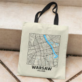 Warsaw, Poland, City Map Tote Bag Tragetasche