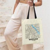 Warsaw, Poland, City Map Tote Bag Tragetasche