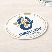 Warsaw Poland Europe Runder Pappuntersetzer (Angewinkelt)