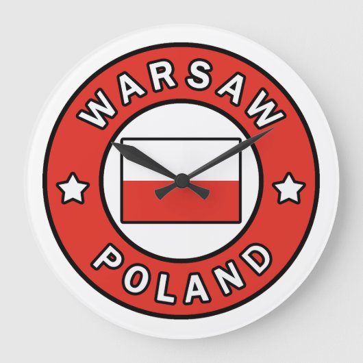 Warsaw Poland Große Wanduhr (Vorderseite)