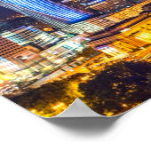 Warsaw Poland Night Skyline Warsaw Spire Poster (Ecke)