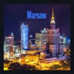 Warsaw Poland Night Skyline Warsaw Spire Poster<br><div class="desc">Warsaw Poland Night Skyline
Palace of Culture and Science
Warsaw Spire
Warsaw is the capital of Poland,  it stands on the Vistula River.</div>