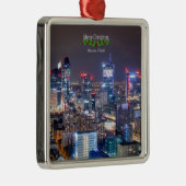 Warsaw, Poland skyline, Merry Christmas, Ornament Aus Metall (Rechts)