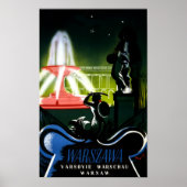 Warsaw Poland Vintage Travel Poster restauriert (Vorne)