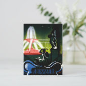 Warsaw Poland Vintage Travel Poster restauriert Postkarte (Stehend Vorderseite)