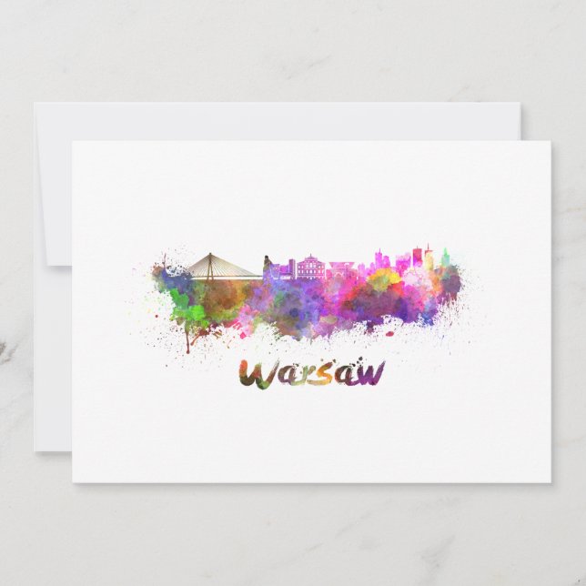Warsaw skyline im Watercolor (Vorderseite)