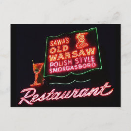 Warschau, Broadview Il. Neon Sign, Post Card Postkarte