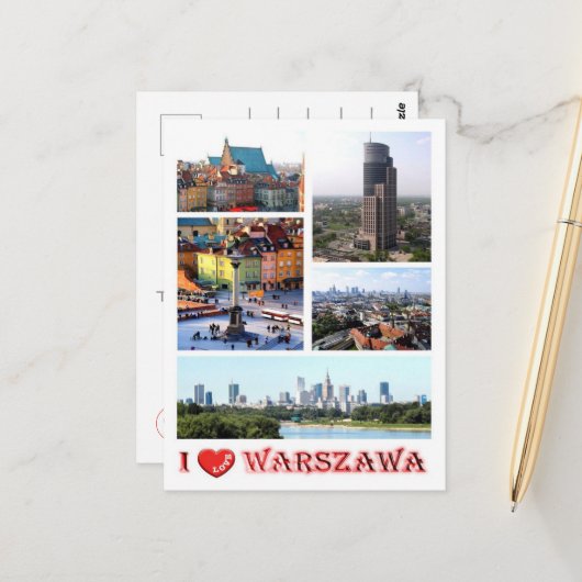Warschau - I Liebe - Postkarte (Vorderseite/Rückseite Beispiel)