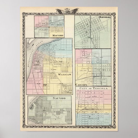 Warschau, Macomb, Marshall, Kanton Poster (Vorne)