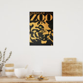 Warschau Polen Besuch Zoo Tiger 1967 Altes Poster (Küche)