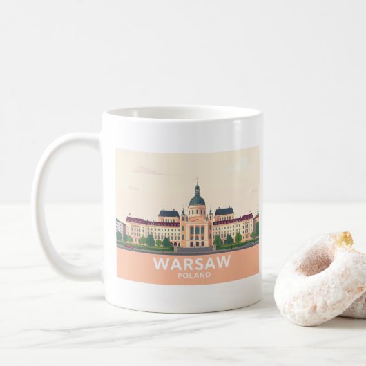 Warschau Polen Das Königliche Schloss Pastel Kaffeetasse (Mit Donut)