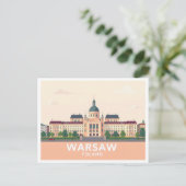 Warschau Polen Das Königliche Schloss Pastel Postkarte (Stehend Vorderseite)