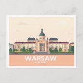 Warschau Polen Das Königliche Schloss Pastel Postkarte (Vorderseite)