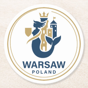 Warschau Polen Europa Runder Pappuntersetzer