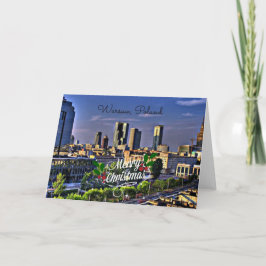 Warschau, Polen, Frohe Weihnachten Karte