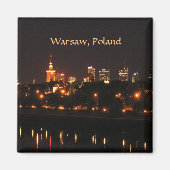 Warschau, Polen in der Nacht Magnet (Vorne)