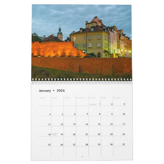 Warschau Polen - Kalender 2025 (Jan 2026)