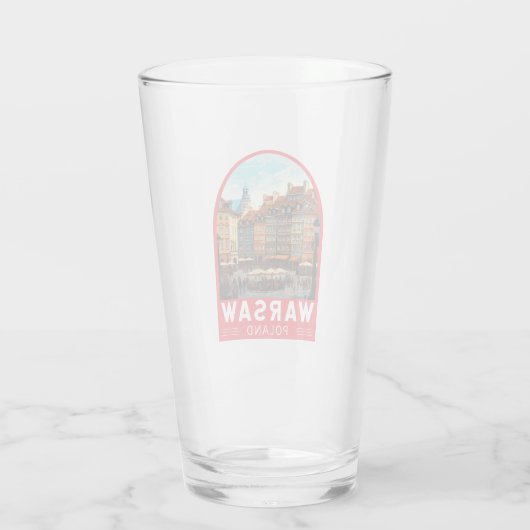 Warschau Polen Kunst Vintag Glas (Rückseite)