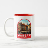 Warschau Polen Kunst Vintag Zweifarbige Tasse (Links)