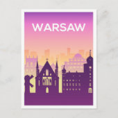 Warschau Polen Kunstreise Illustration Postkarte (Vorderseite)