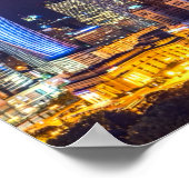 Warschau Polen Night Skyline Warsaw Spire Poster (Ecke)