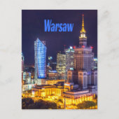 Warschau Polen Night Skyline Warsaw Spire Postkarte (Vorderseite)