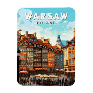 Warschau Polen Reise Kunst Vintage Magnet
