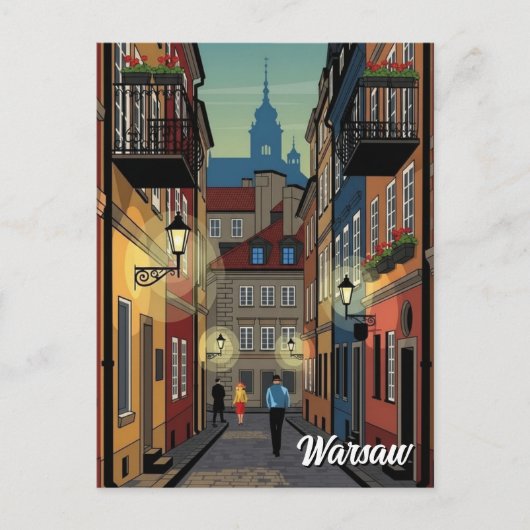 Warschau Polen Reise Postkarte (Vorderseite)