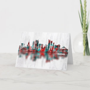 Warschau Polen Skyline Feiertagskarte