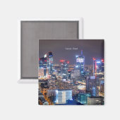 Warschau, Polen, Skyline Magnet (Vorderseite/Rückseite)