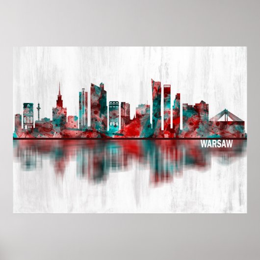 Warschau Polen Skyline Poster (Vorne)