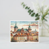 Warschau Polen Stadtbild Postkarte (Stehend Vorderseite)