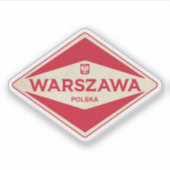 Warschau Polen Vintag Aufkleber (Vorderseite)