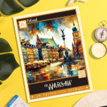 Warschau, Polen | Vintage Malerei Postkarte<br><div class="desc">Tauchen Sie ein in den lebendigen Geist Warschaus mit unserer Vintagen Postkarte. Diese exquisite Abbildung erfasst das Wesen der polnischen Hauptstadt Stadt in einem faszinierenden Vintagen Stil, der sicher ein Gefühl von Nostalgie und Wunder hervorruft. Mit dynamischen Pinselstrichen und einer lebhaften Farbpalette bringt diese Postkarte die dynamische Energie und das...</div>