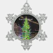 Warschau, Polen Weihnachtsfeier Schneeflocken Zinn-Ornament (Vorderseite)