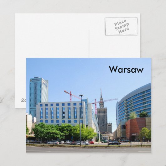 Warschau Postkarte (Vorne/Hinten)