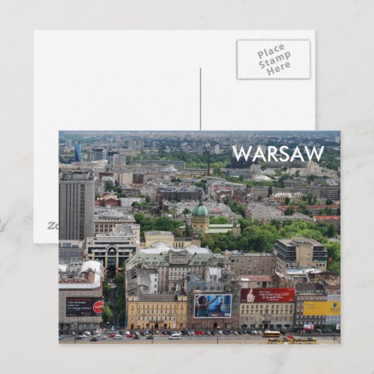 Warschau Postkarte (Vorne/Hinten)
