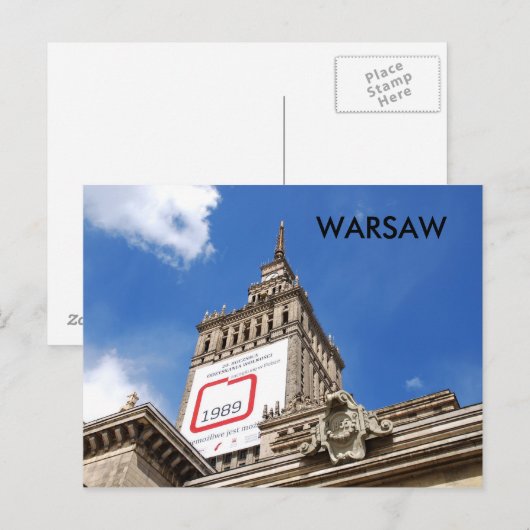 Warschau Postkarte (Vorne/Hinten)