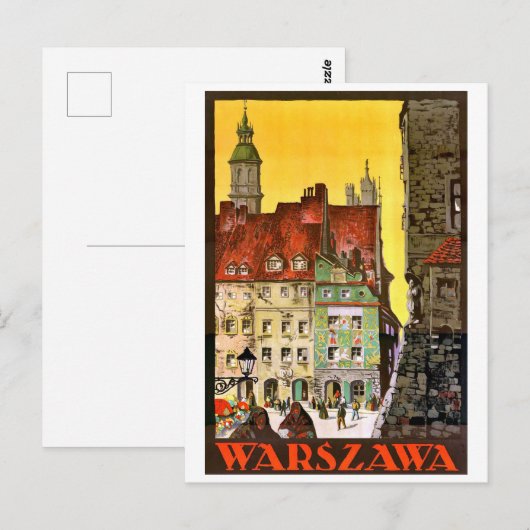 Warschau Postkarte (Vorne/Hinten)