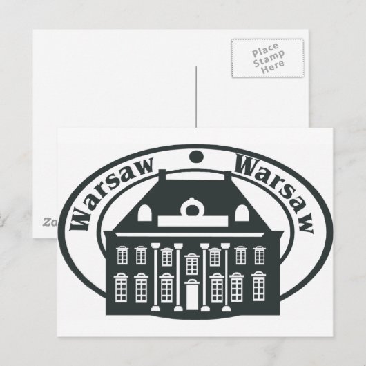 Warschau Postkarte (Vorne/Hinten)