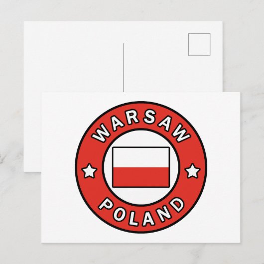 Warschau Postkarte (Vorne/Hinten)