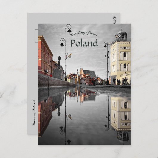 Warschau Postkarte (Vorne/Hinten)